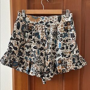 Ulla Johnson Floral Ruffle Hem Shorts